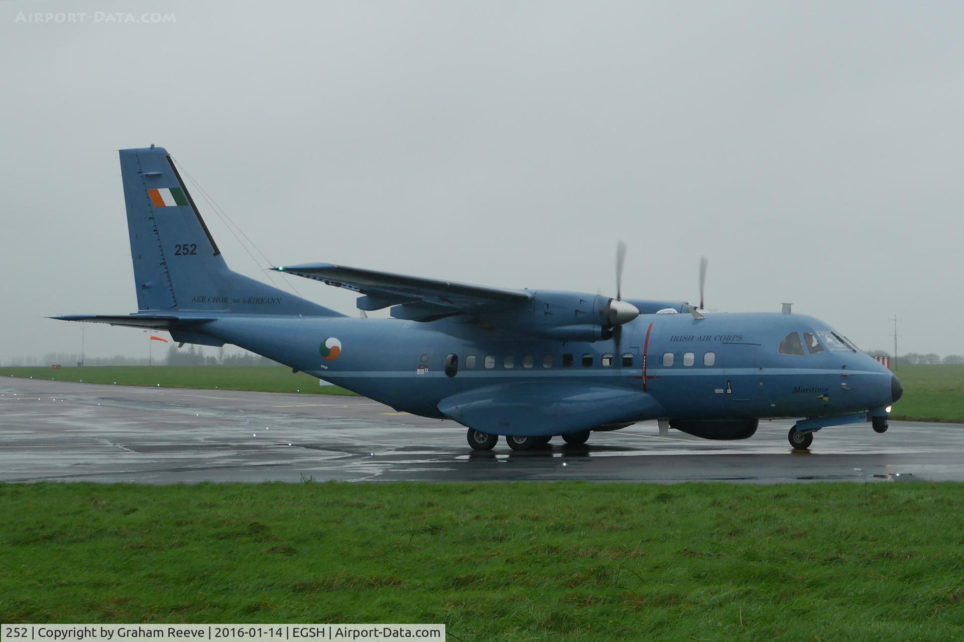 252, 1994 Airtech CN-235-100M C/N C085, Irish Air Corps CN-235 departing from Norwich.