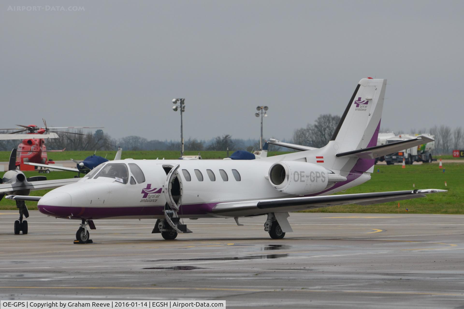 OE-GPS, 1998 Cessna 550 Citation Bravo C/N 550-0837, Parked at Norwich.