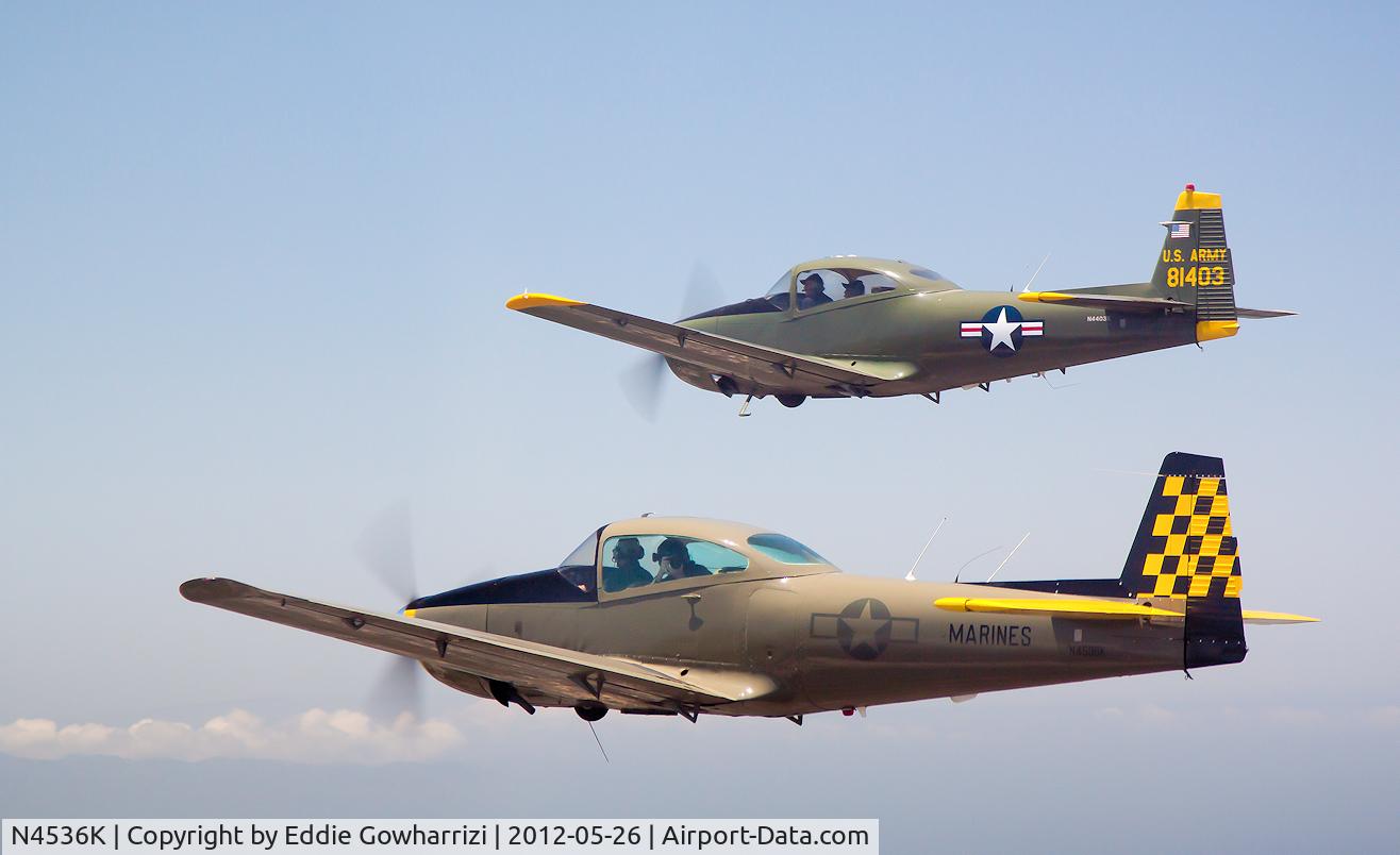 N4536K, 1948 Ryan Navion C/N NAV-4-1536, Formation Flight over Malibu