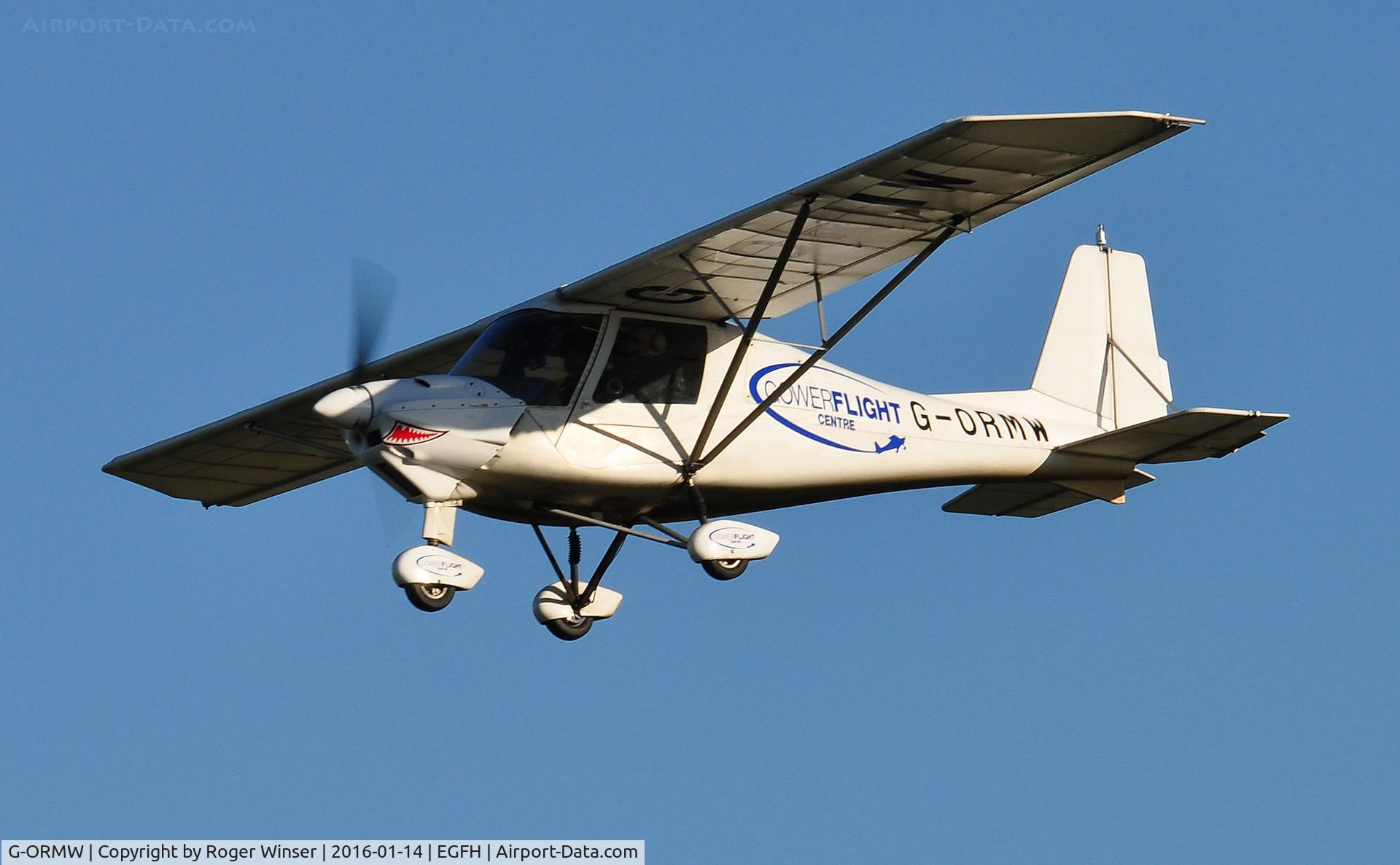 G-ORMW, 2005 Comco Ikarus C42 FB100 C/N 0501-6653, Resident Ikarus operated by Gower Flight Centre on finals Runway 28.
