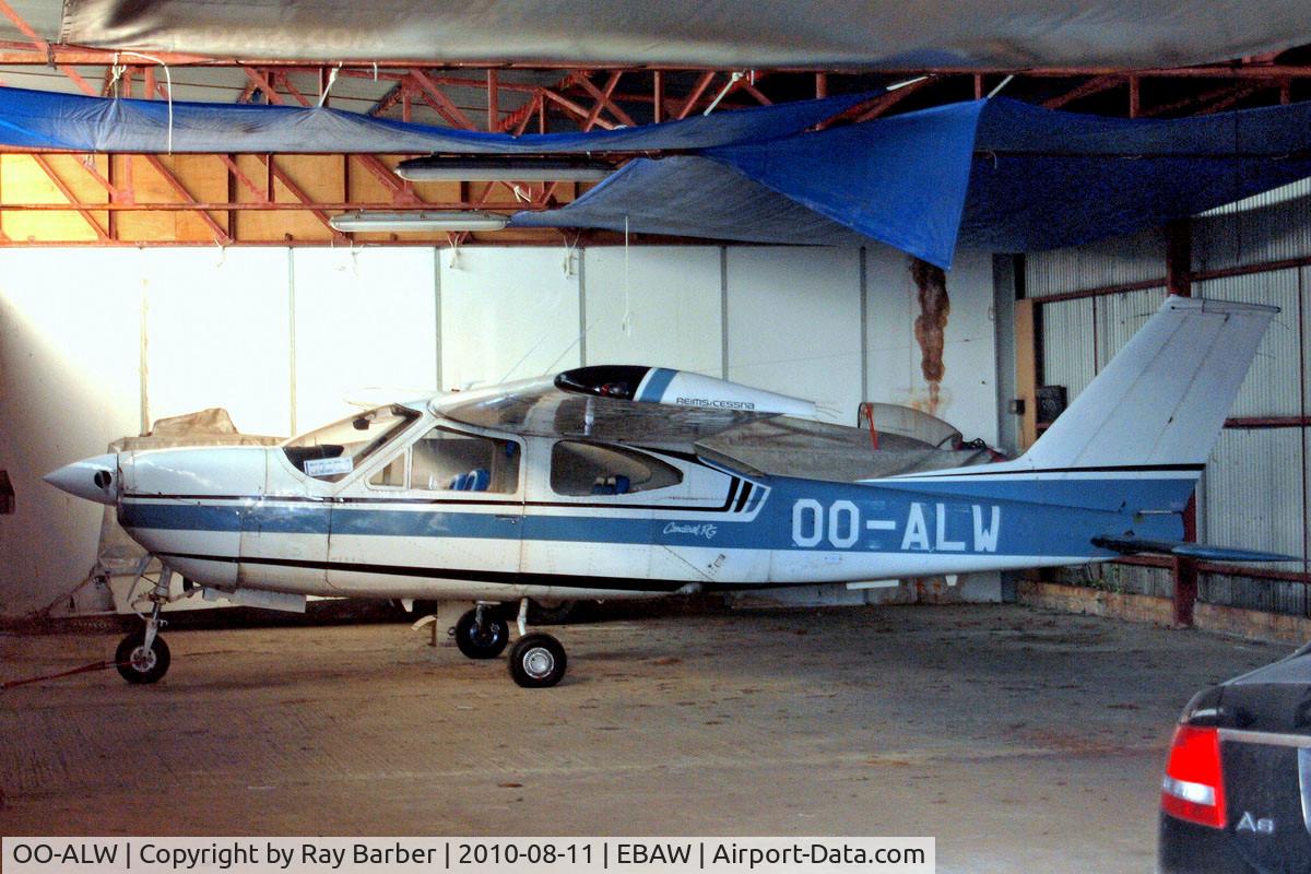 OO-ALW, 1974 Reims F177RG Cardinal RG C/N 0097, R/Cessna F.177RG Cardinal RG [0097] Antwerp-Deurne~OO 11/08/2010. Taken through the glass of hangar window.