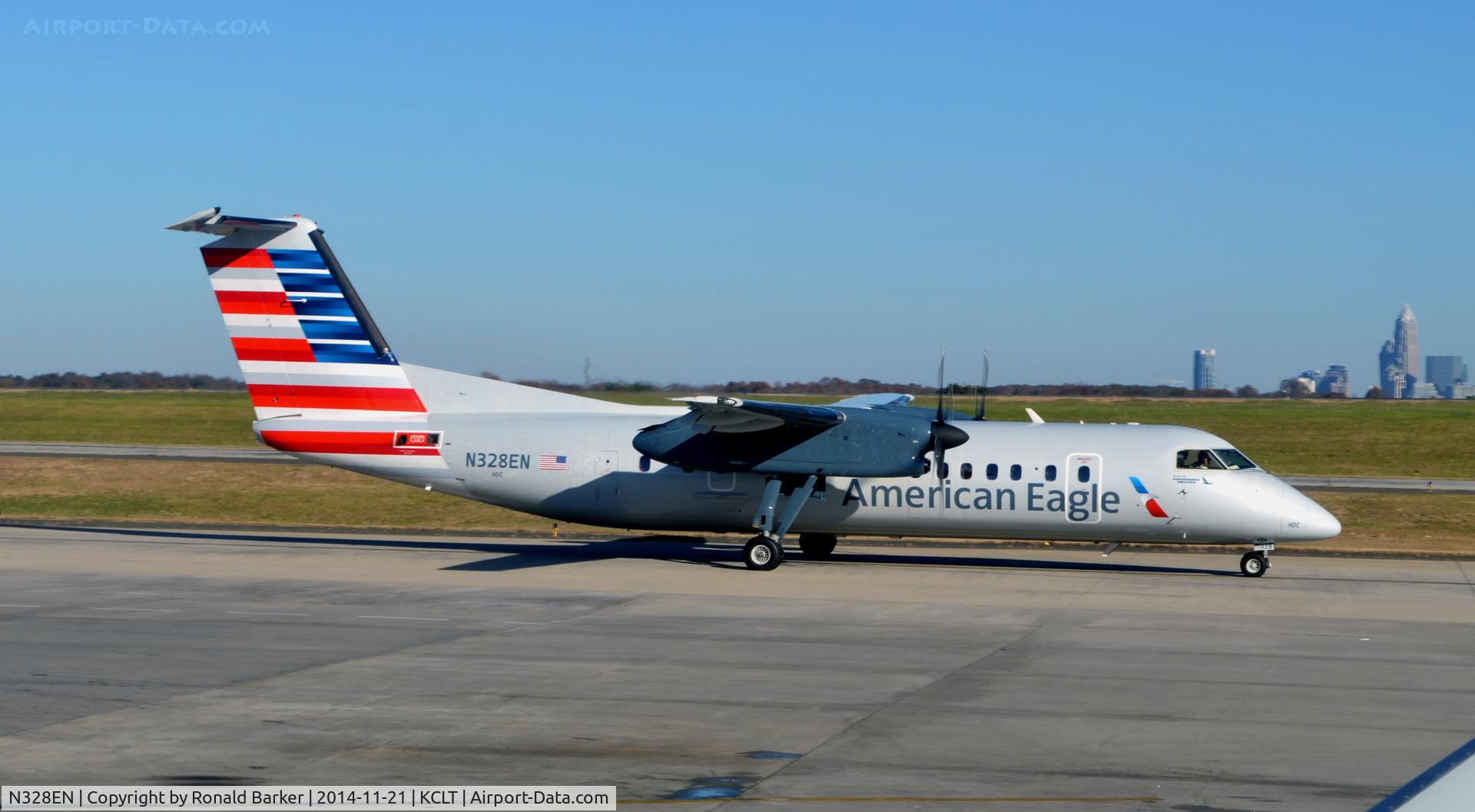 N328EN, 1991 De Havilland Canada DHC-8-311 Dash 8 C/N 281, Taxi CLT