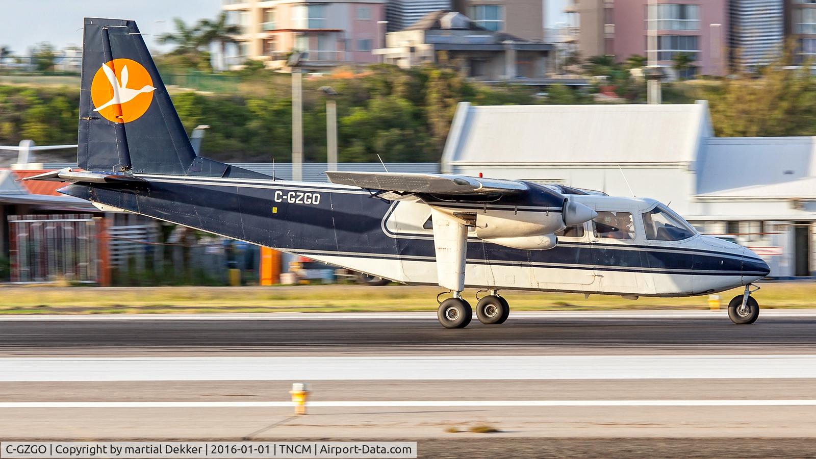 C-GZGO, 1978 Britten-Norman BN-2A-26 Islander C/N 2017, Landing SXM