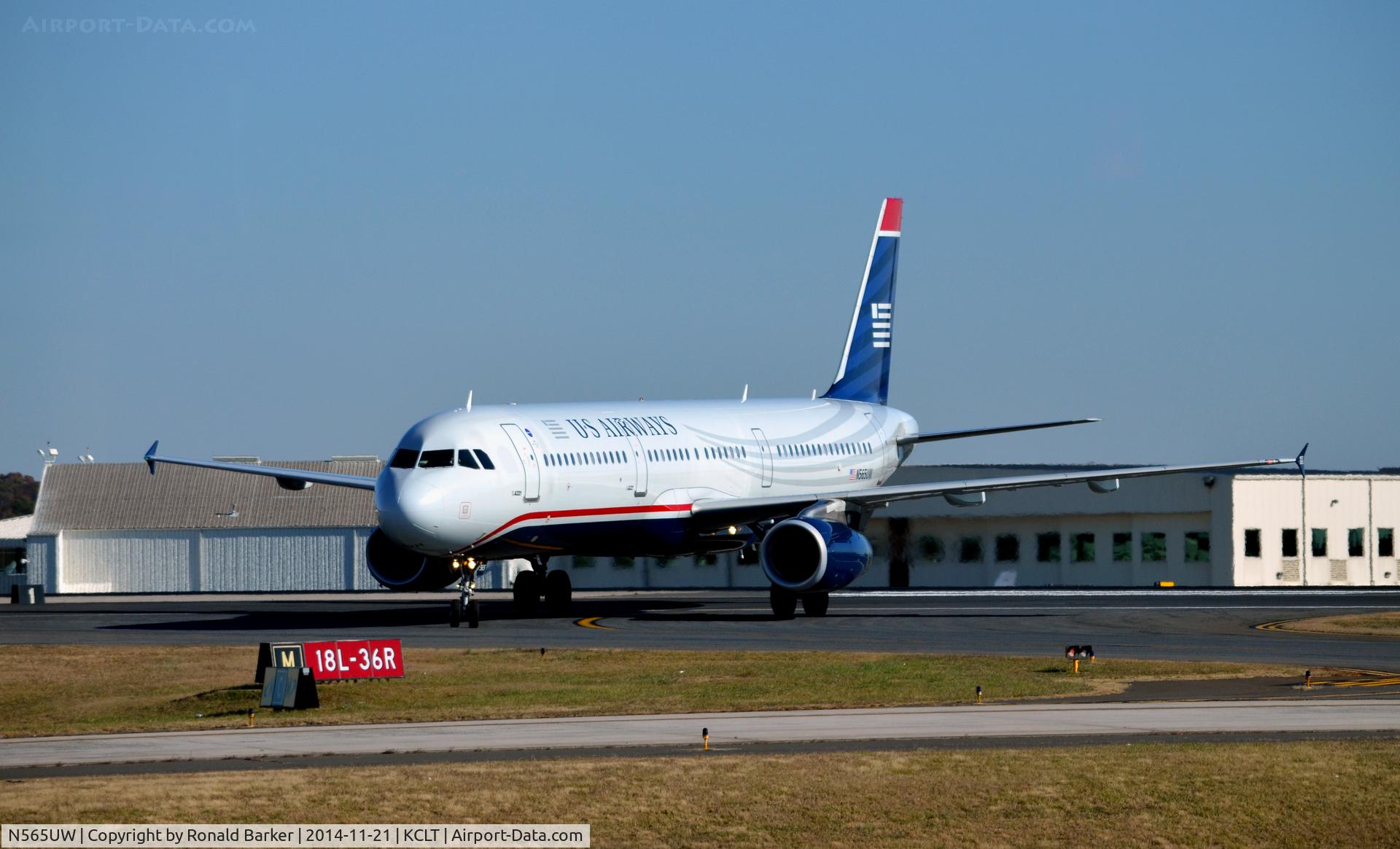N565UW, 2012 Airbus A321-231 C/N 5409, Taxi CLT