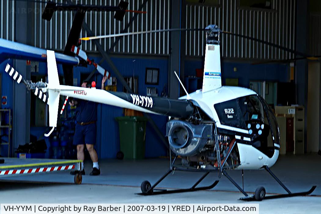 VH-YYM, 1991 Robinson R22 Beta C/N 1853, Robinson R-22 Beta [1853] Redcliffe~VH 19/03/2007