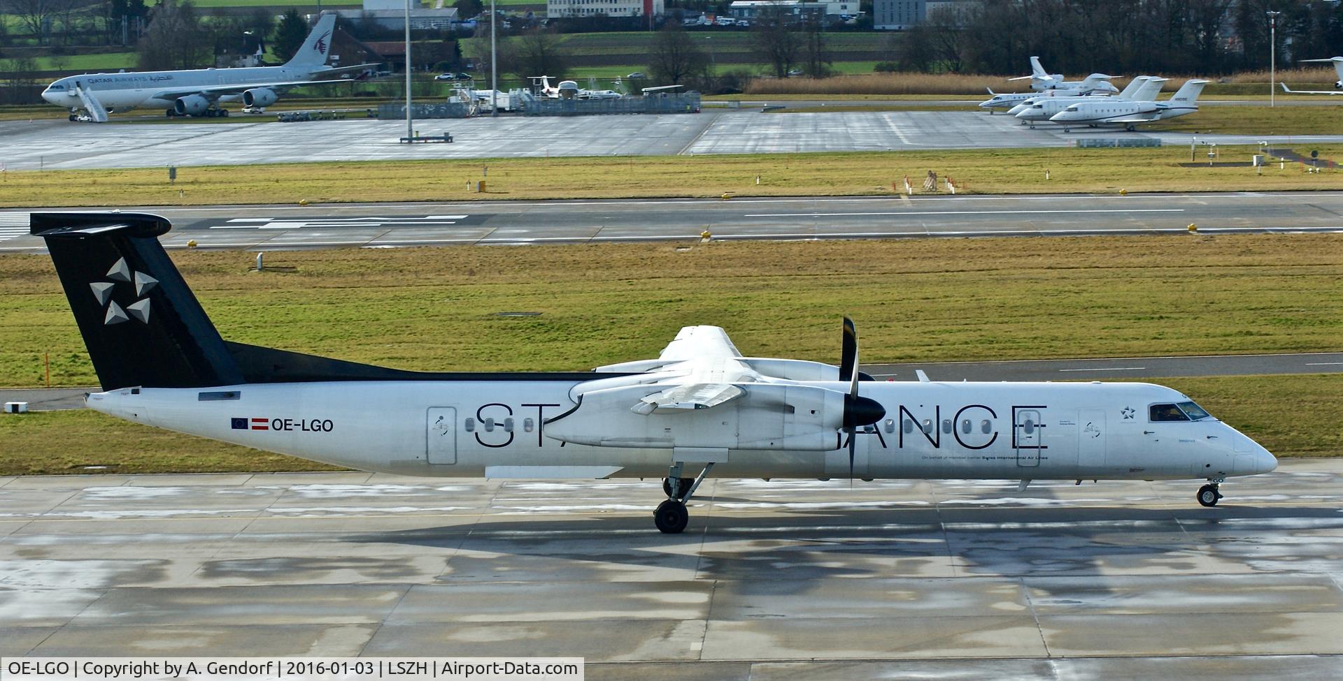 OE-LGO, 2009 De Havilland Canada DHC-8-400Q Dash 8 C/N 4281, Austrian Airlines (Star Alliance cs.), is here at Zürich-Kloten(LSZH)
