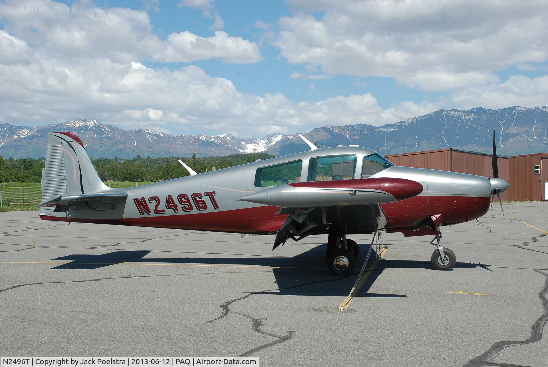 N2496T, 1964 Navion Rangemaster G C/N NAV-4-2496, Navion at ramp of Palmer AK