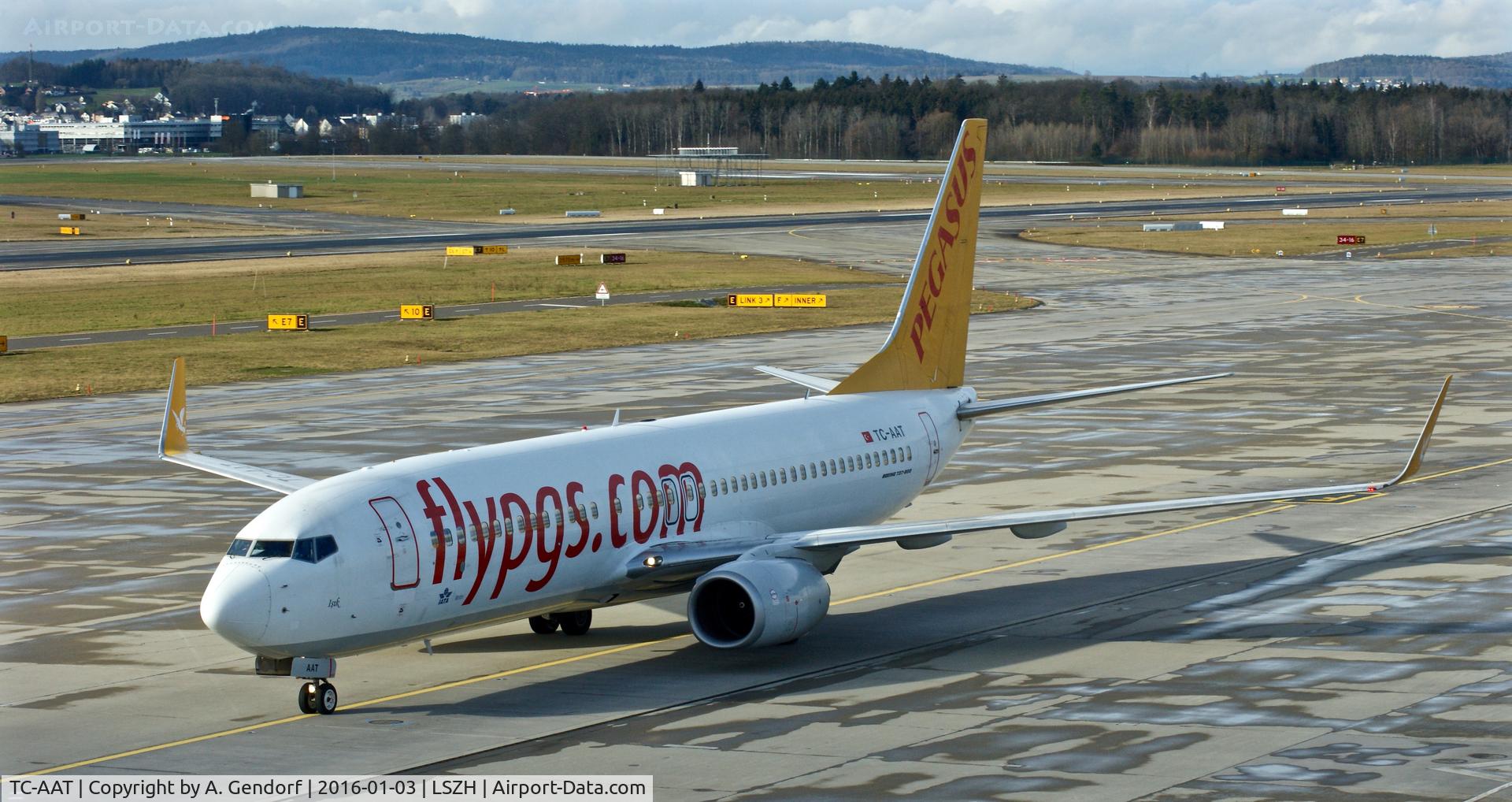 TC-AAT, 2010 Boeing 737-82R C/N 40872, Pegasus, here at Zürich-Kloten(LSZH)