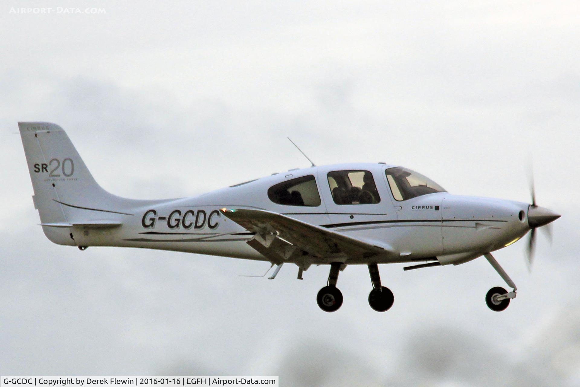 G-GCDC, 2008 Cirrus SR20 G3 C/N 2008, SR20 G3, EGFH resident, previously N553PG, seen landing on runway 28.