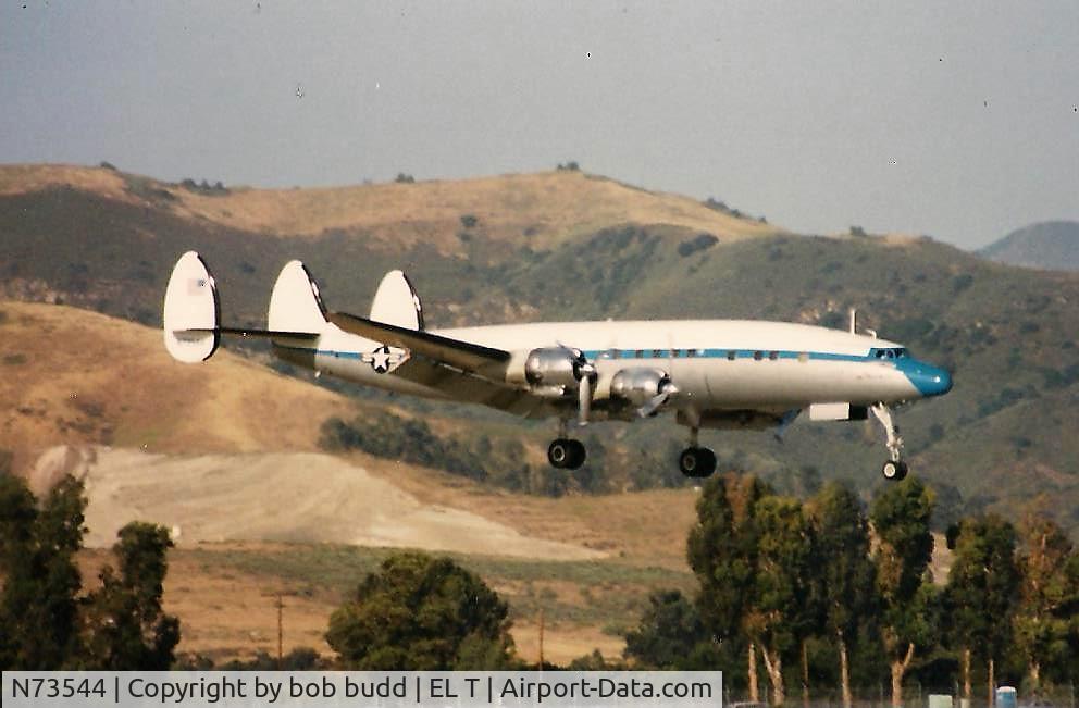N73544, 1955 Lockheed C-121C Super Constellation (L-1049F) C/N 1049F-4175, N73544 landing at El Toro May 1997