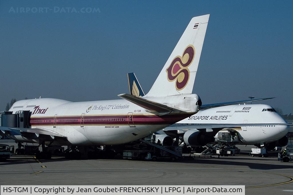 HS-TGM, 1992 Boeing 747-4D7 C/N 27093, THAI at CDG T1