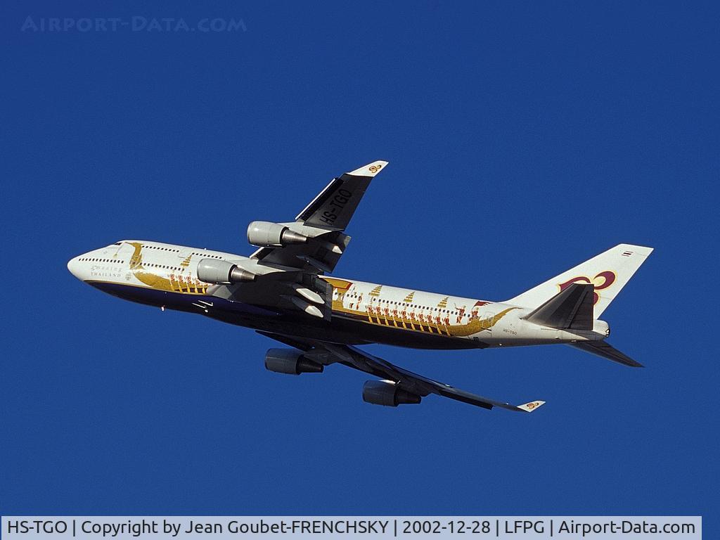 HS-TGO, 1993 Boeing 747-4D7 C/N 26609, Thai Airways International take off