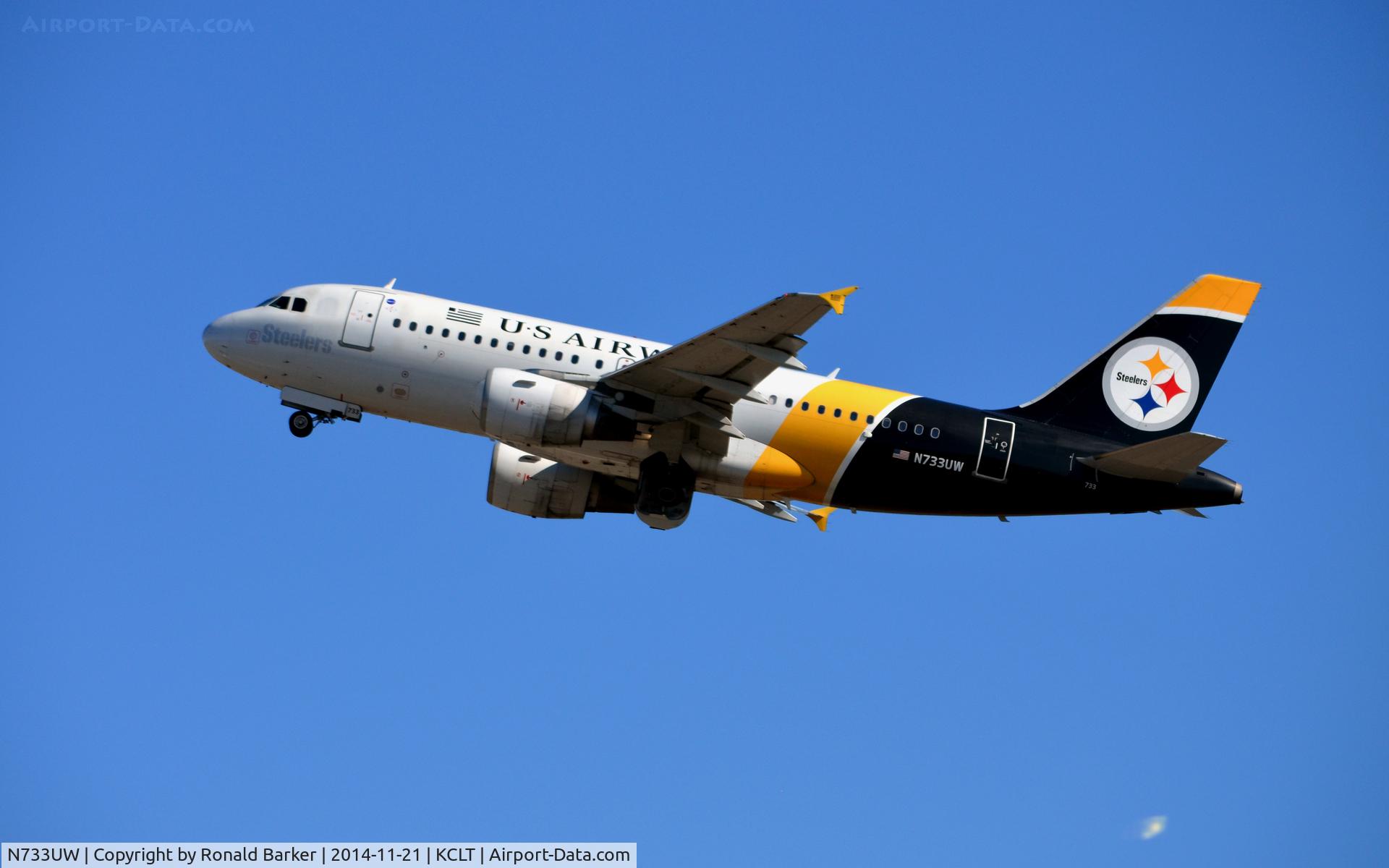 N733UW, 2000 Airbus A319-112 C/N 1205, Departure CLT