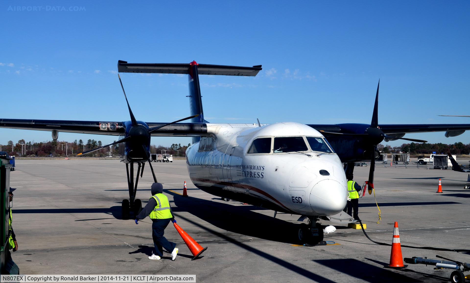 N807EX, 1991 De Havilland DHC-8-102 C/N 292, Ramp CLT