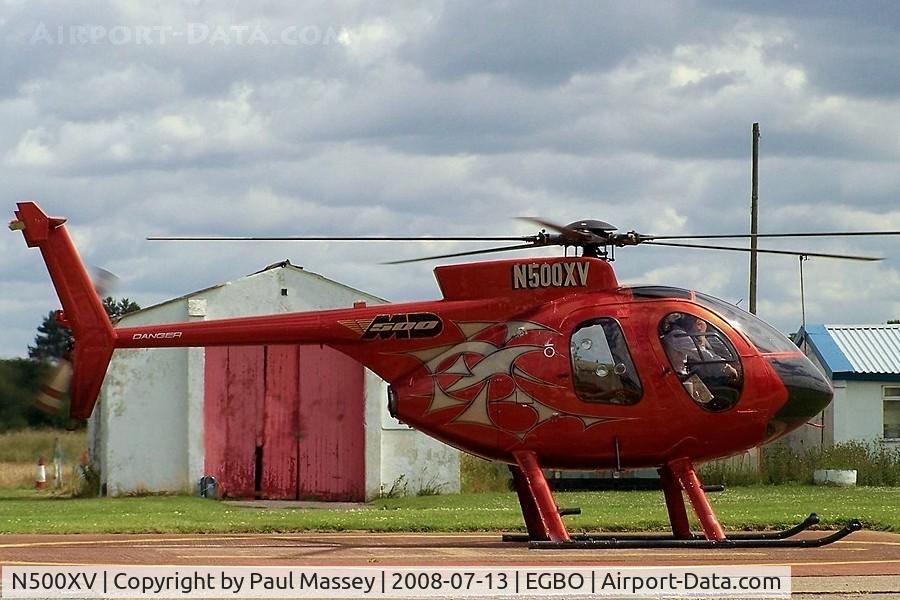 N500XV, 1980 Hughes 369D C/N 1200881D, @ Wolverhampton(Halfpenny Green). ex:-OO-LVK,OE-XBB,N190CA,N5293E,C-GHVK.