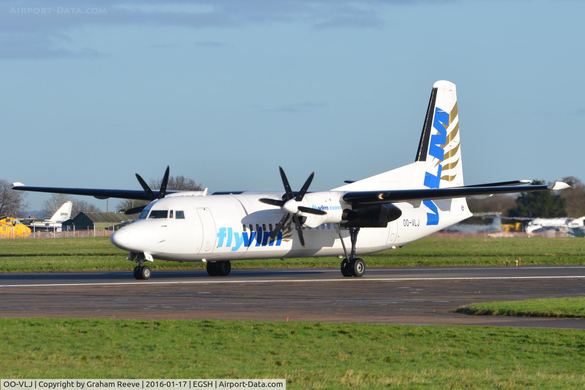 OO-VLJ, 1987 Fokker 50 C/N 20105, About to depart on