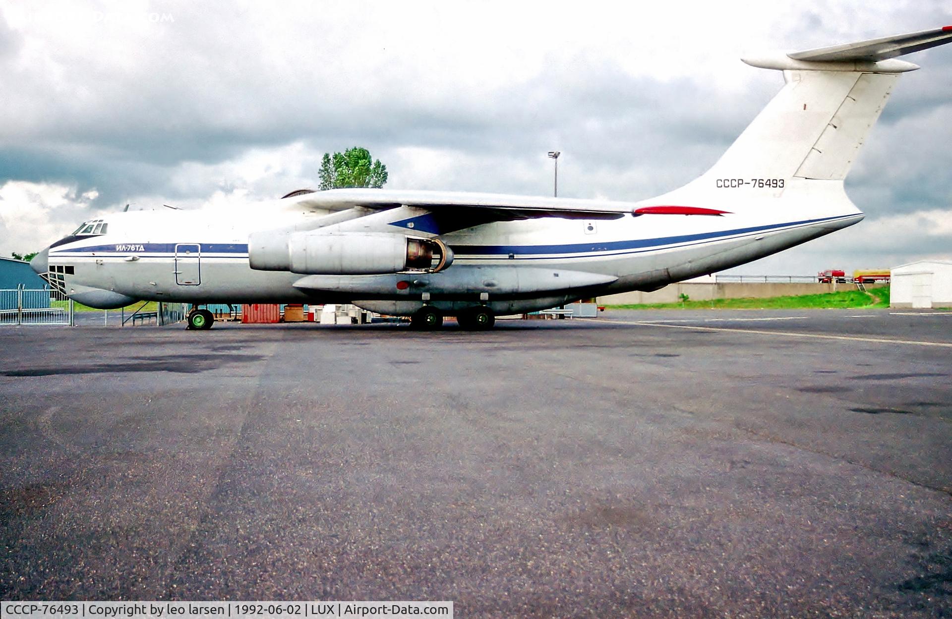 CCCP-76493, 1983 Ilyushin Il-76TD Candid C/N 0043456700, Luxenbourg 2.6.92