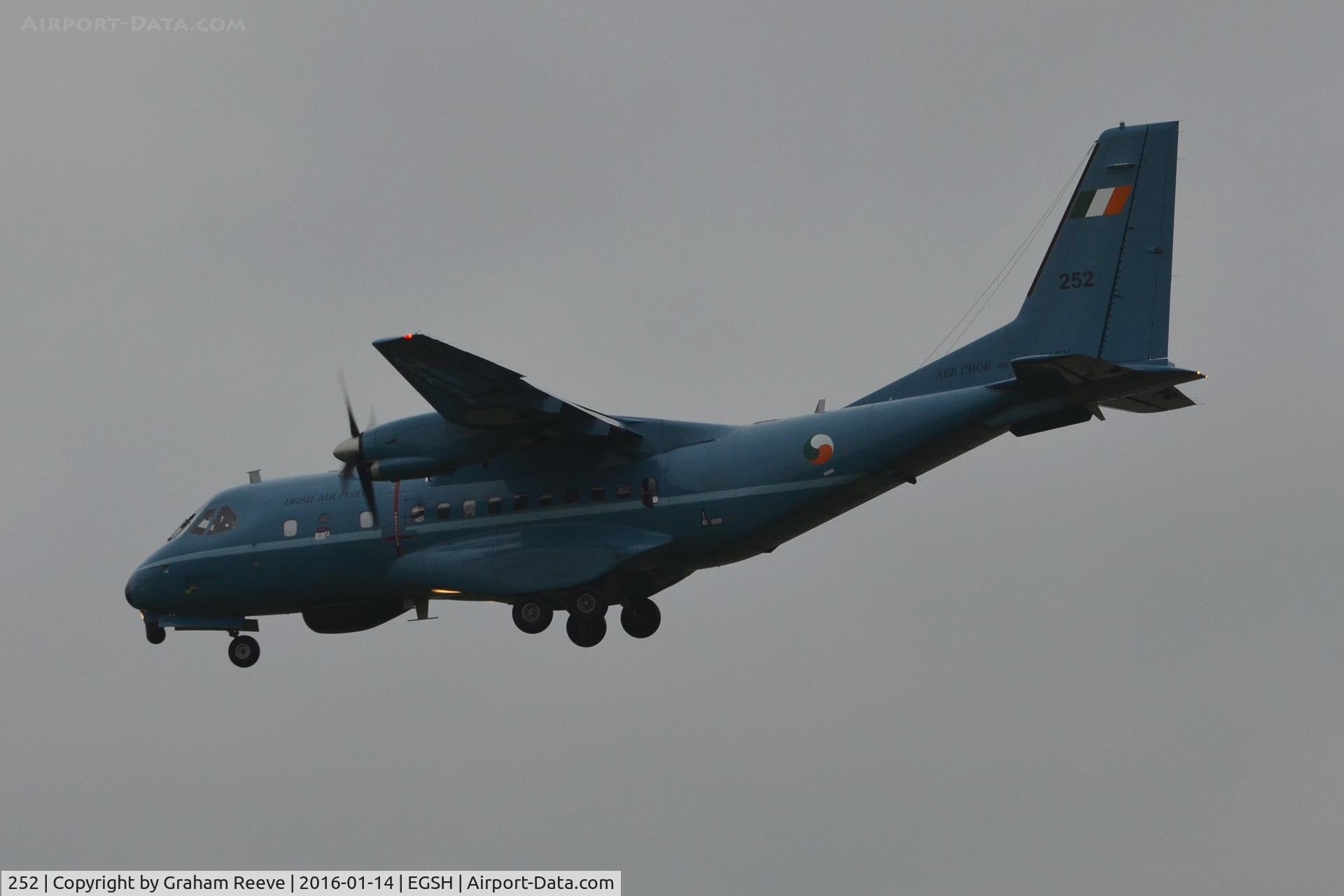 252, 1994 Airtech CN-235-100M C/N C085, Landing at Norwich.