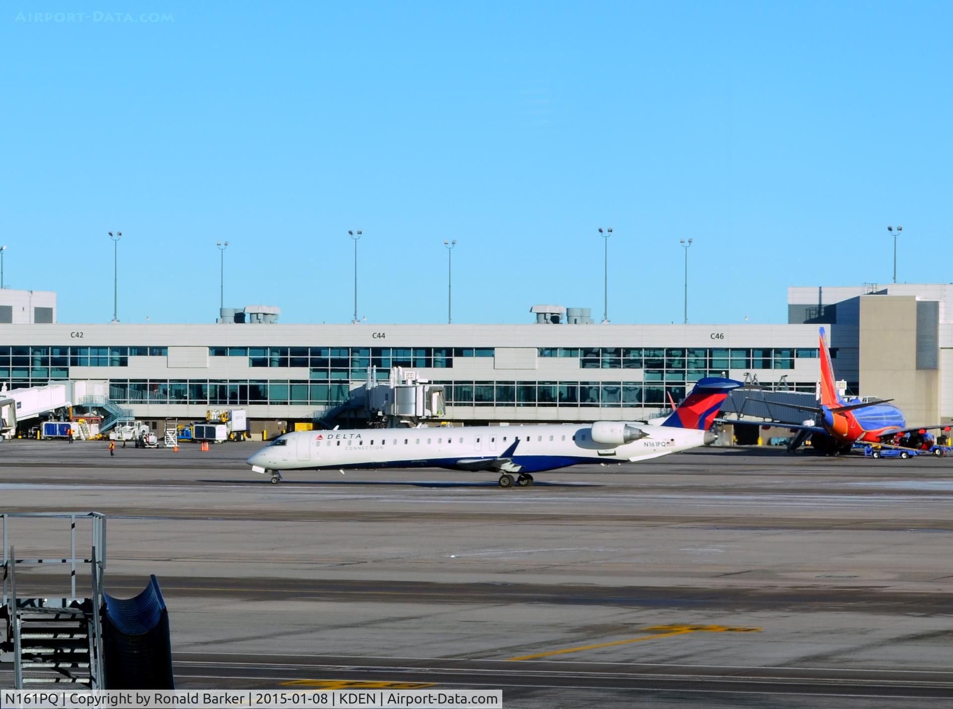 N161PQ, 2008 Bombardier CRJ-900ER (CL-600-2D24) C/N 15161, Taxi DEN