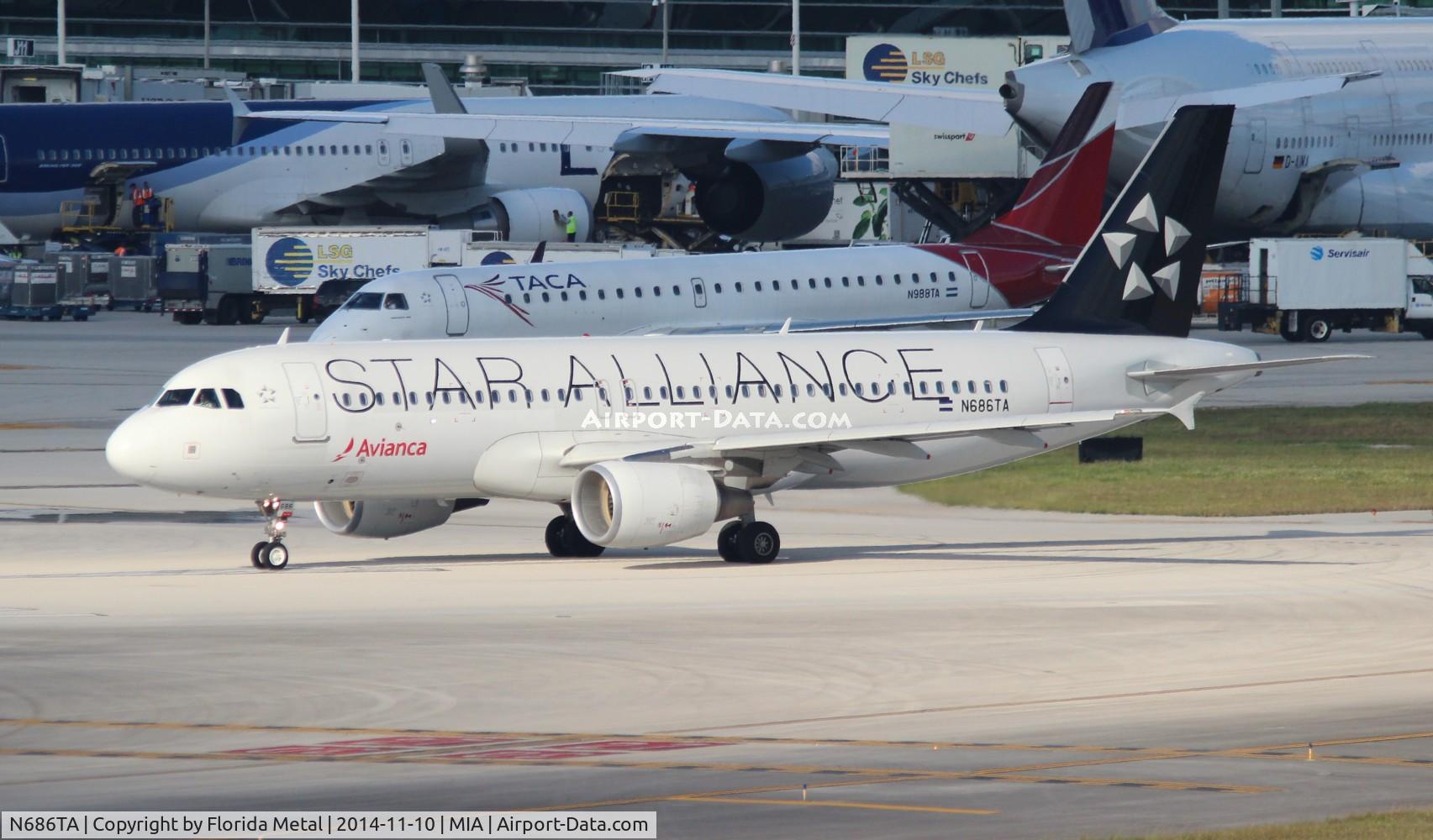 N686TA, 2012 Airbus A320-214 C/N 5238, Avianca Star Alliance