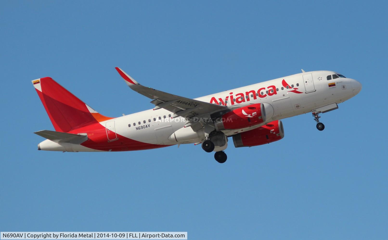 N690AV, 2014 Airbus A319-132 C/N 5944, Avianca