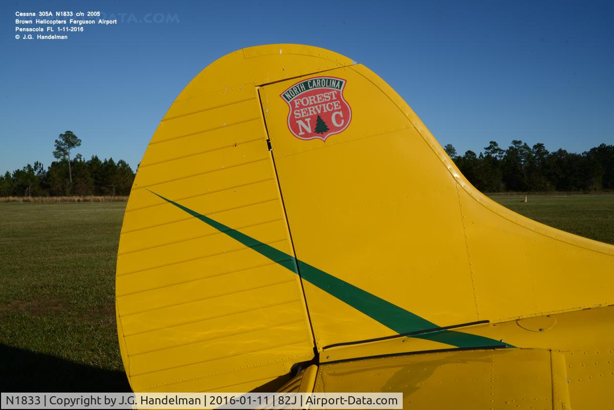 N1833, 1964 Cessna Ector 305A C/N 2005, Tail Markings.