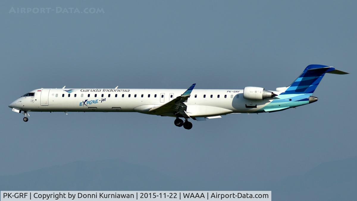 PK-GRF, 2012 Bombardier CRJ-1000 (CL-600-2E25) C/N 19028, on final runway 03