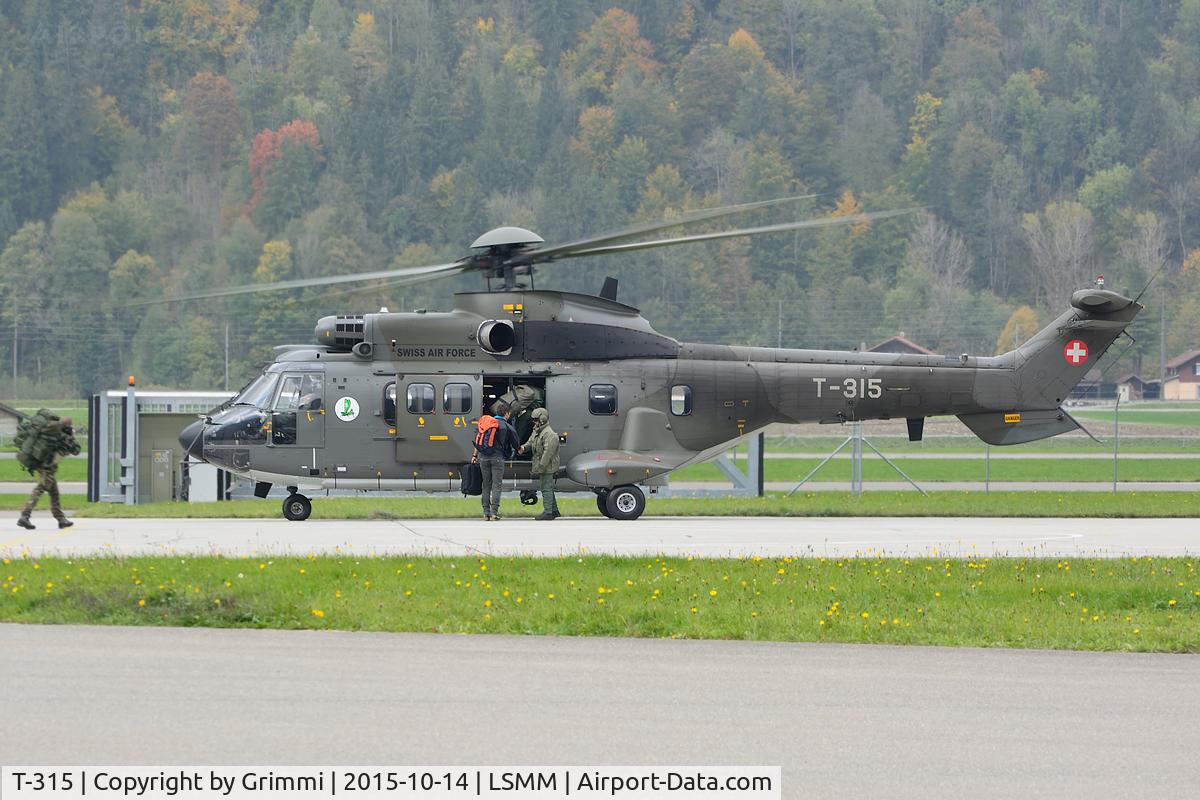 T-315, Aerospatiale AS-332M1 Super Puma C/N 2335, Rapide response unit due Hornet J-5235 crashed near the swiss border in France. It's forbidden to send such response units out of the airfield where the crashed jet is based (Payerne in this case). Nose Art since some months on many Super Puma/Cougar .