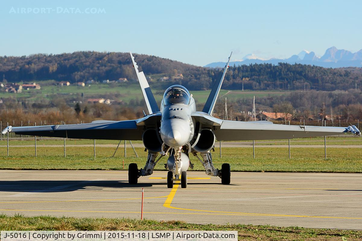 J-5016, 2001 McDonnell Douglas F/A-18C Hornet C/N 1363, Autumn sun and nice mountains as background - Eiger and Gantrisch in view