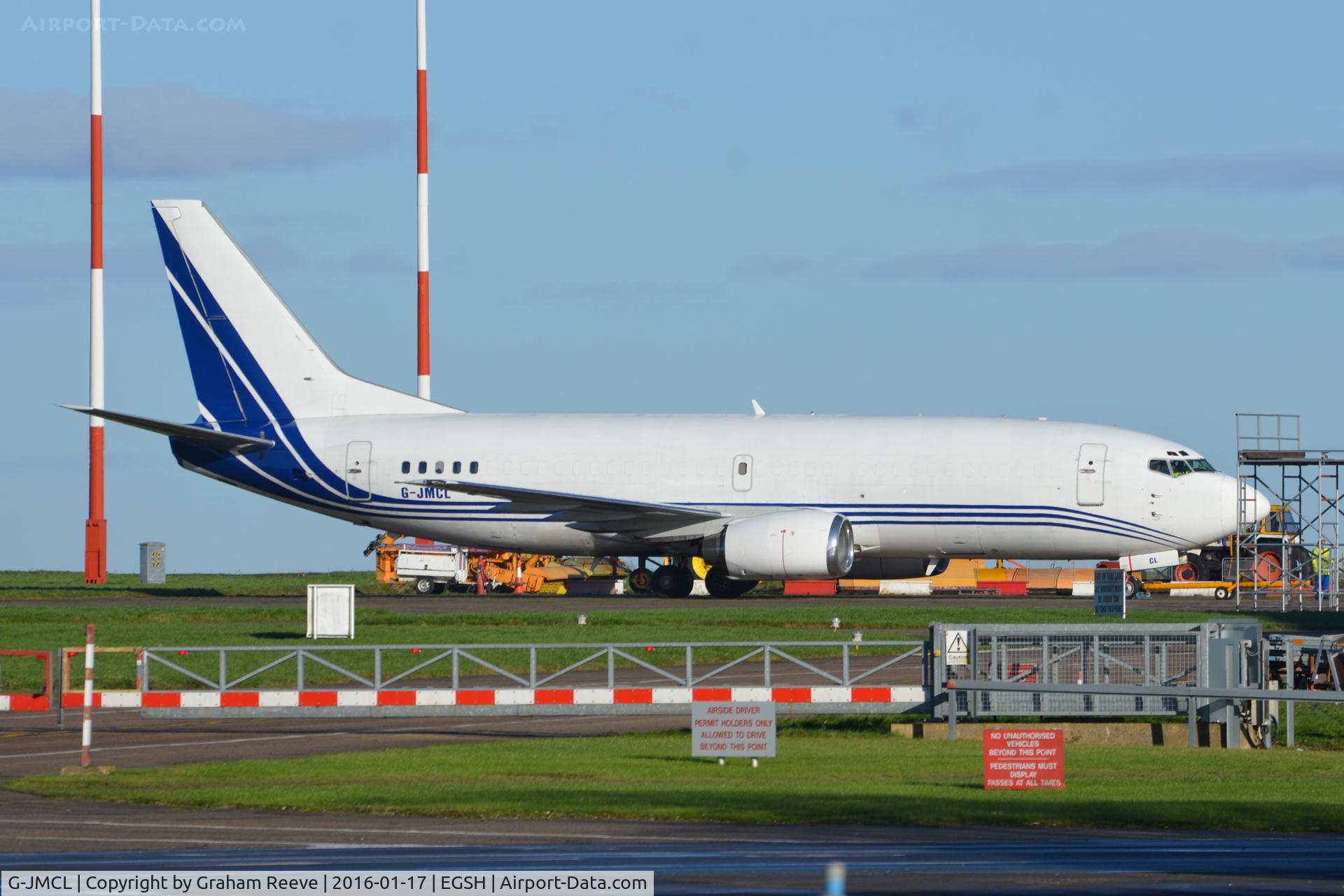 G-JMCL, 1988 Boeing 737-322F C/N 23951, Parked at Norwich.