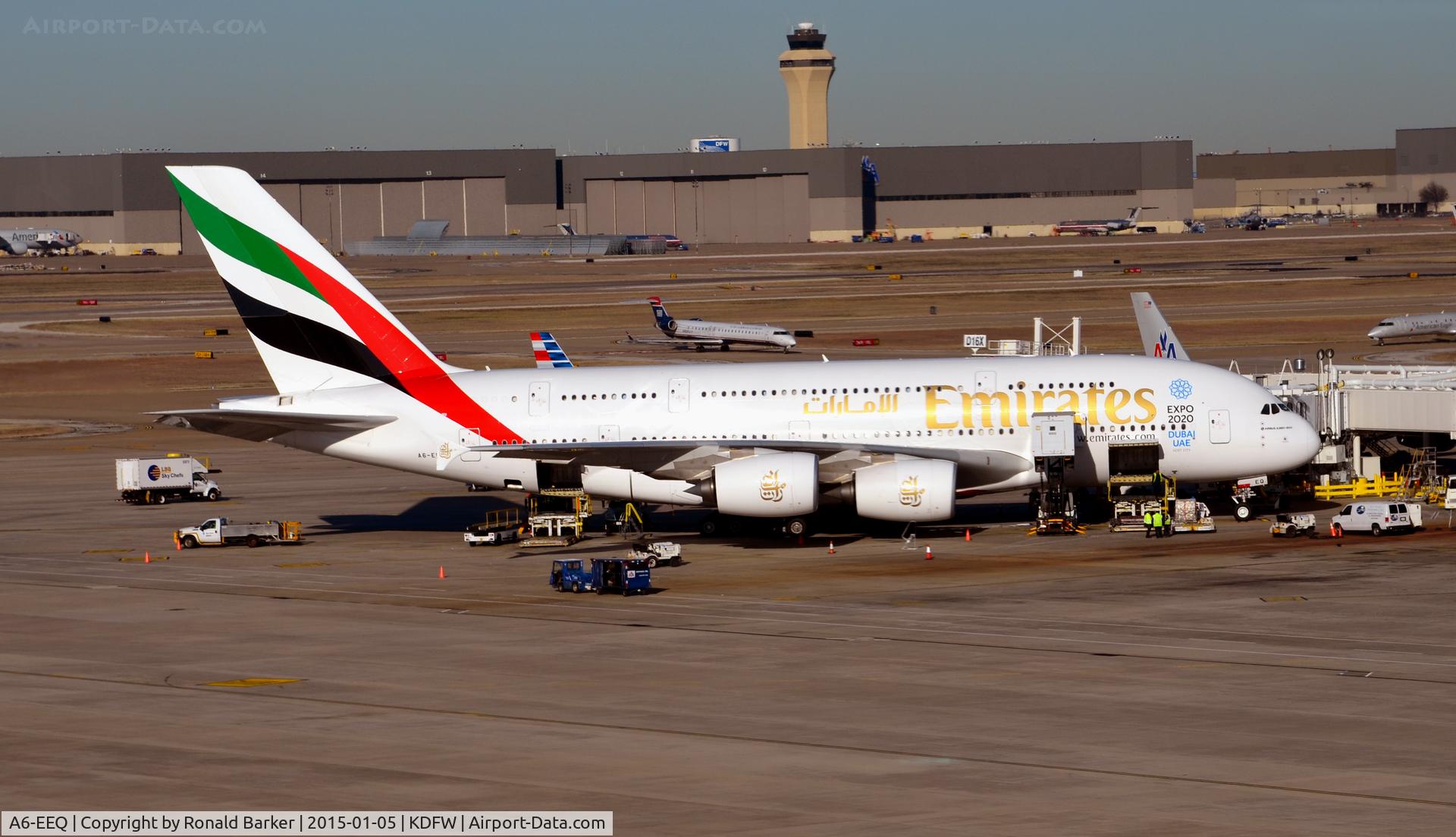 A6-EEQ, 2013 Airbus A380-861 C/N 141, Gate D15 DFW