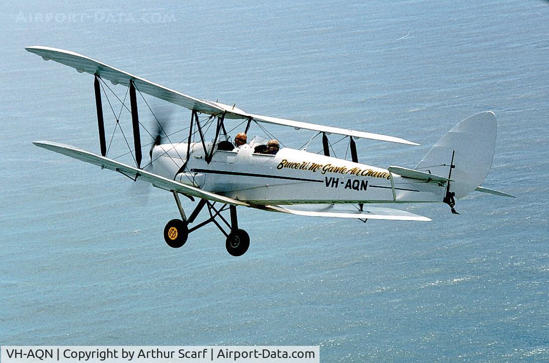 VH-AQN, 1941 De Havilland Australia DH-82A Tiger Moth C/N DHA402, VH-AQN Surfers Paradise Qld c.1988