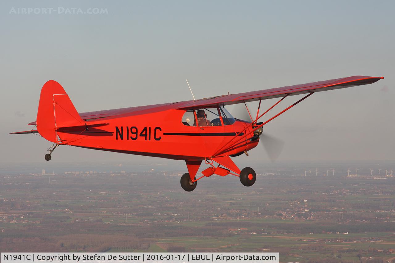 N1941C, 1941 Piper J5A Cub Cruiser C/N 5868, in formation with G-NETY.