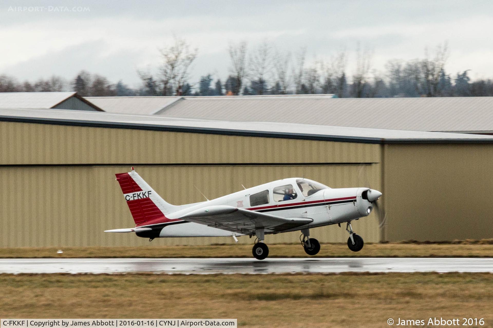 C-FKKF, 1974 Piper PA-28-140 Cherokee C/N 28-7425253, Langley Flying School 1974 Piper PA-28-140 Cherokee doing touch and goes at Langley Airport