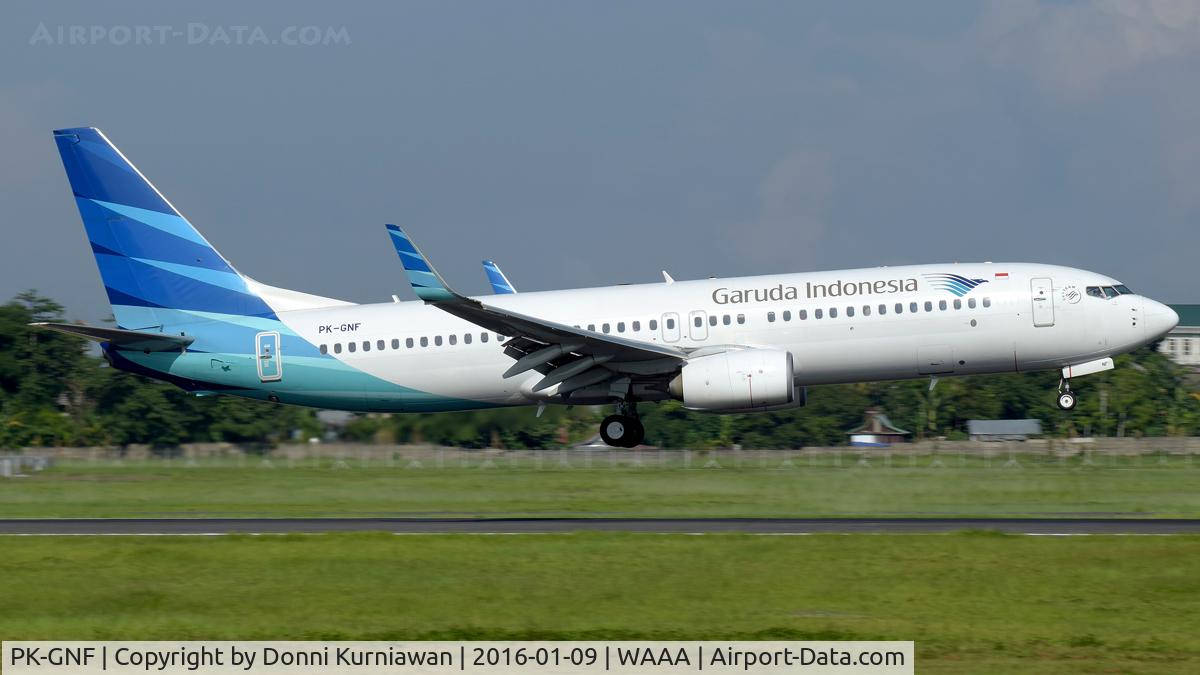PK-GNF, 2014 Boeing 737-8U3 C/N 39939, Ujung Pandang