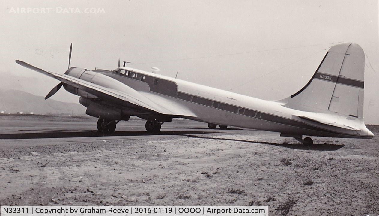 N33311, Douglas B-23 Dragon Dragon C/N 2750, Recently discovered photograph, hence no information.