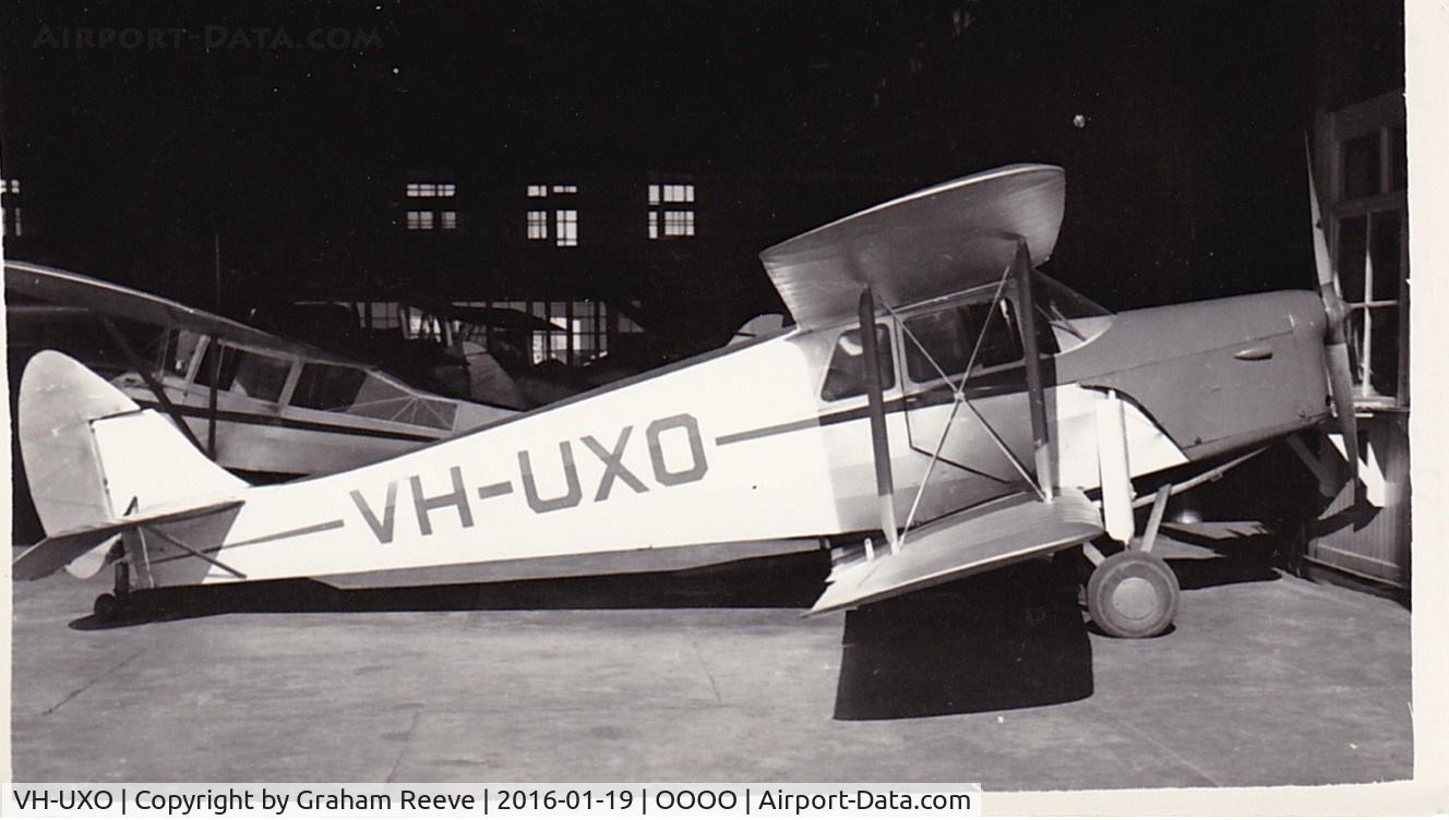 VH-UXO, De Havilland DH.87B Hornet Moth C/N 8110, Recently discovered photograph, hence no information.