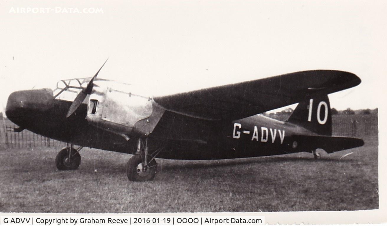 G-ADVV, 1936 British Aircraft Manufacturing Company Ltd BA IV Double Eagle C/N 901, Recently discovered photograph, hence no information.