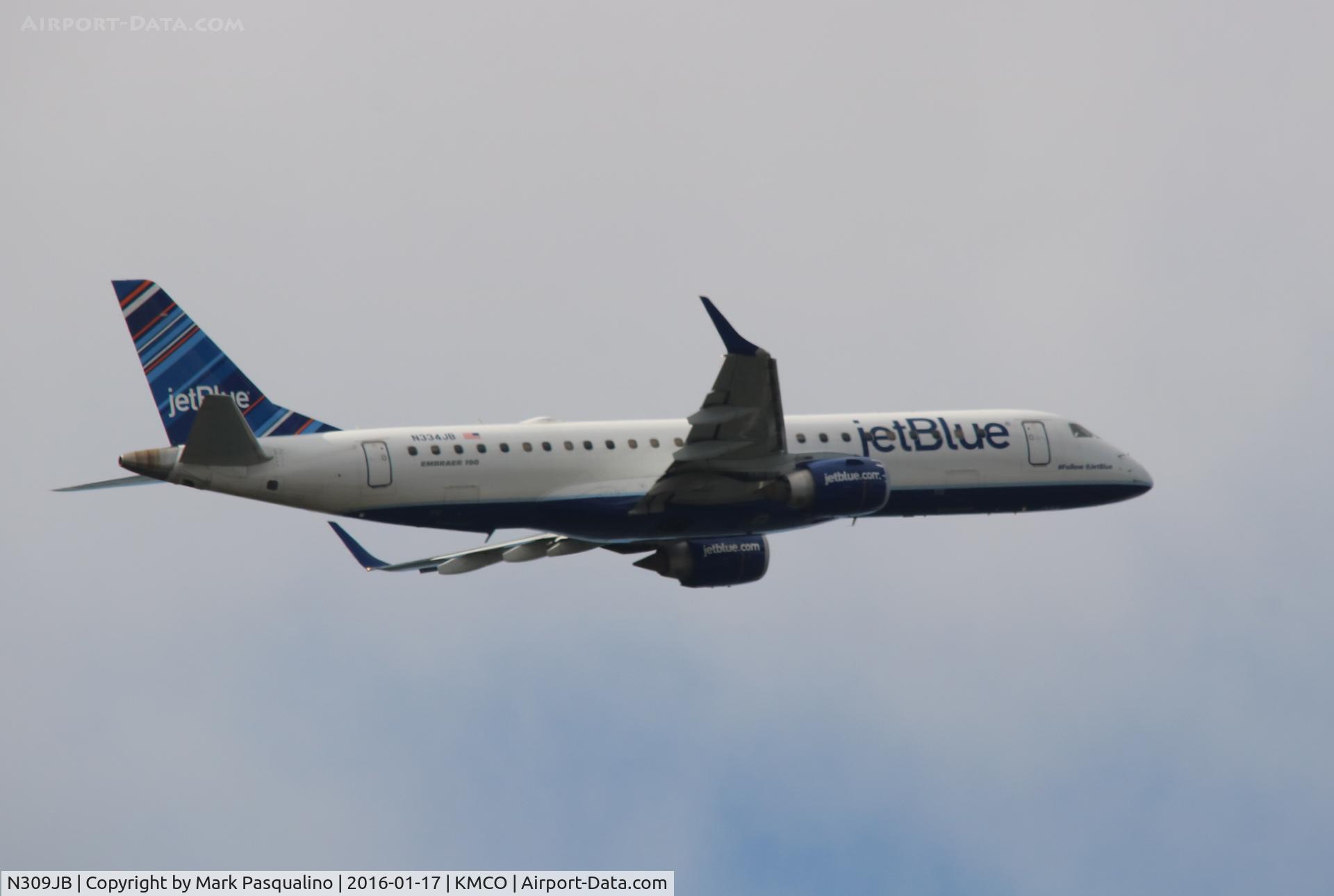 N309JB, Embraer ERJ-190-100 IGW 190AR C/N 19000289, ERJ-190-100 IGW