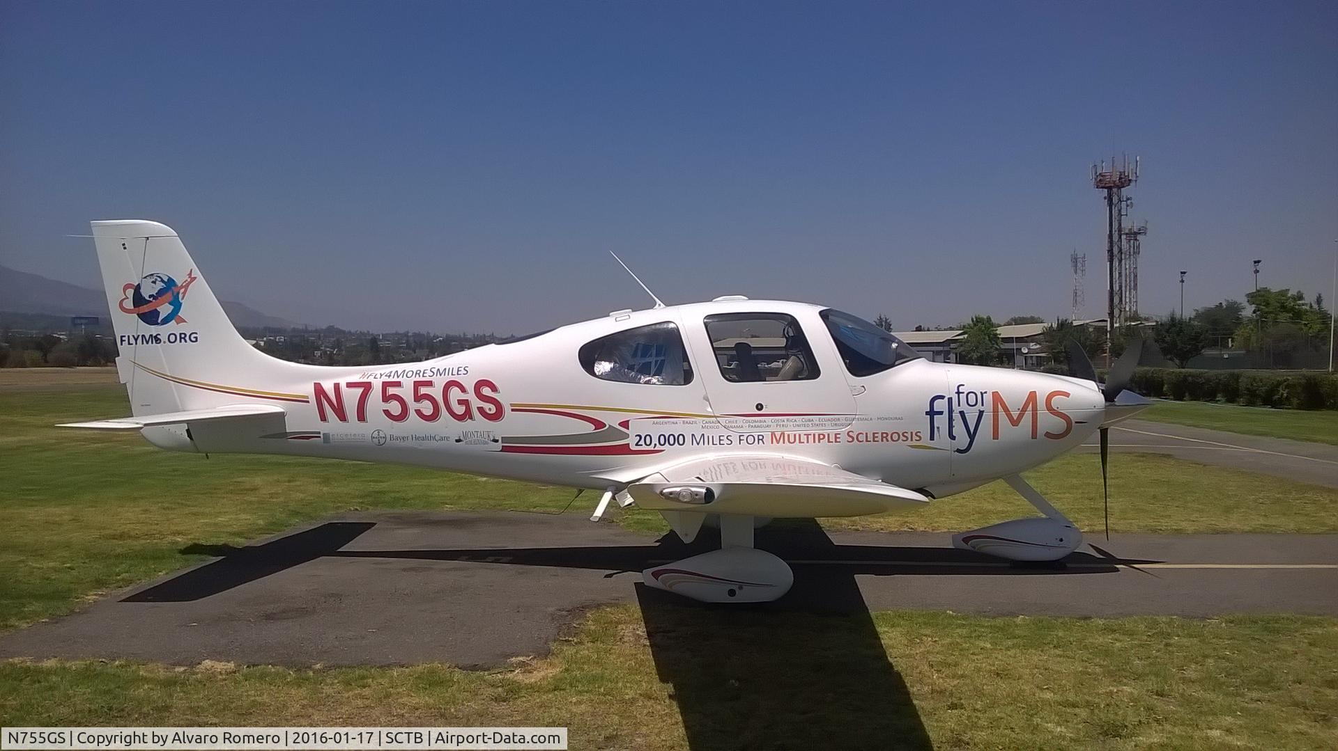 N755GS, 2004 Cirrus SR22 C/N 0983, Fly for MS in Eulogio Sanchez (ex Tobalaba) airfield in Santiago de Chile (SCTB), after flying with Multiple Sclerosis patients, their families and media.