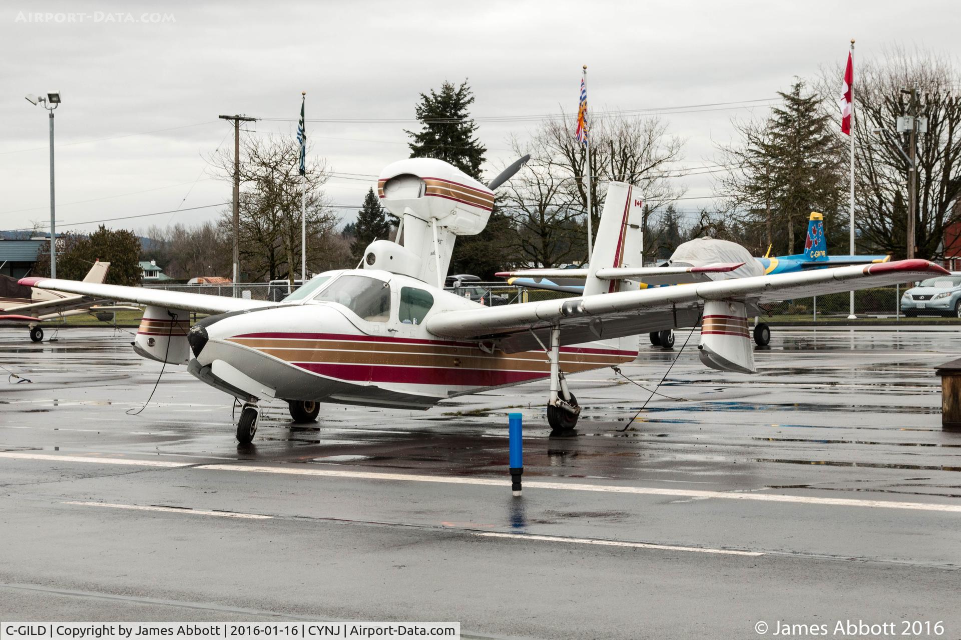 C-GILD, 1977 Lake LA-4-200 Buccaneer C/N 821, 1977 Lake Buccaneer tied down at Langley