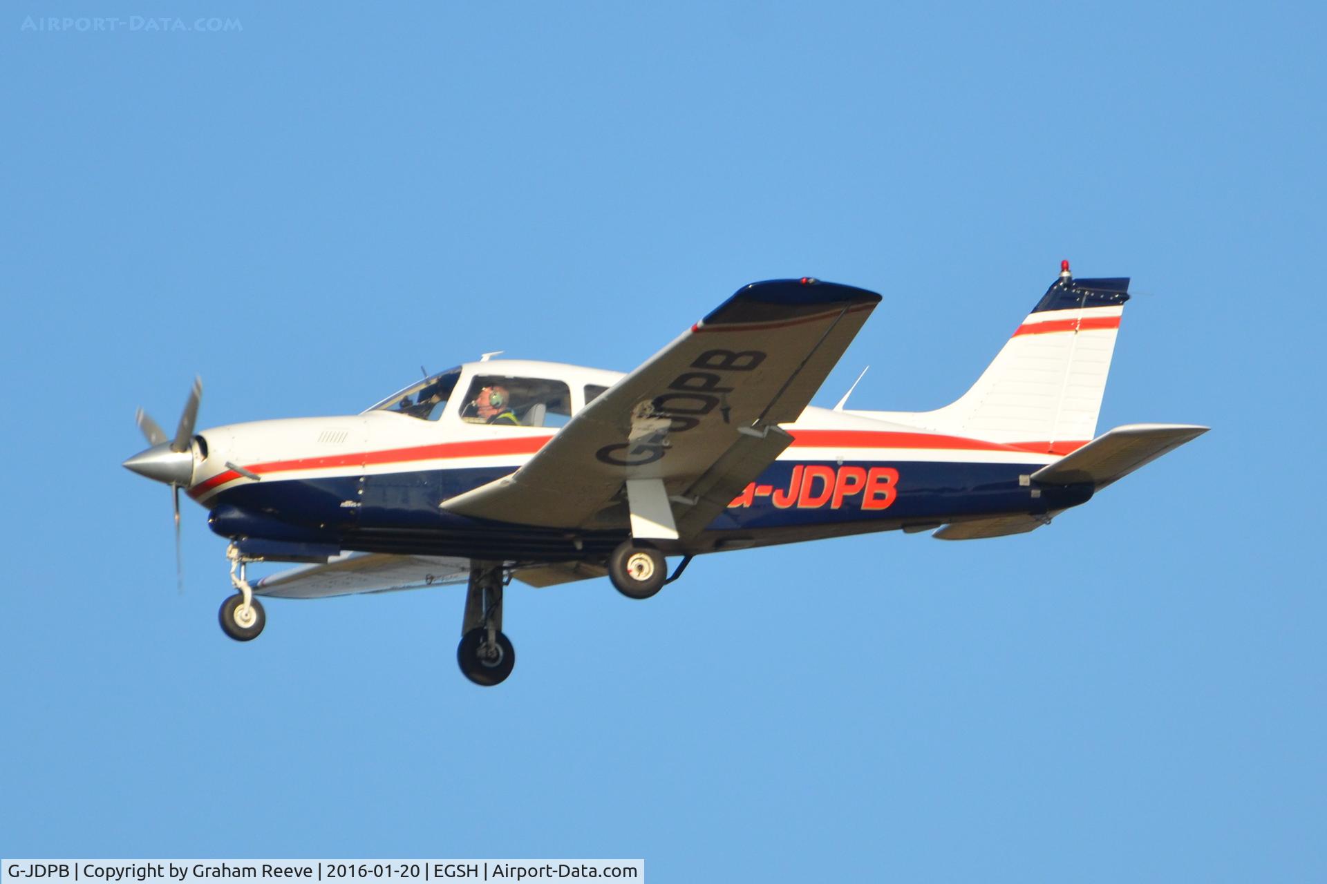 G-JDPB, 1978 Piper PA-28R-201T Cherokee Arrow III C/N 28R-7803024, Landing at Norwich.