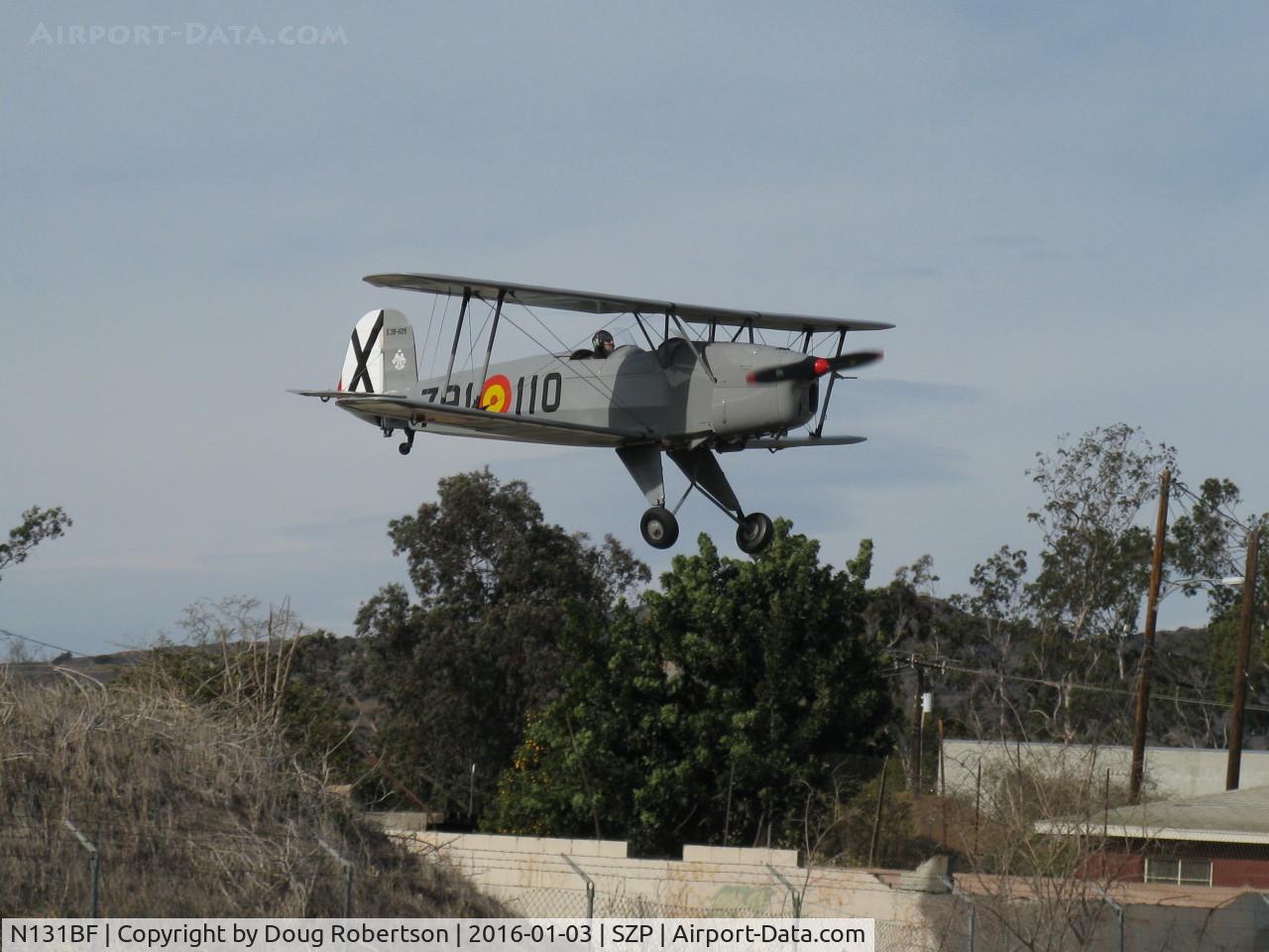 N131BF, 1963 CASA 1-131 Jungmann C/N E3B-629, 1963 C.A.S.A. 1.131 BUCKER JUNGMANN, E.N.M.A. GIV Series, on final Rwy 04