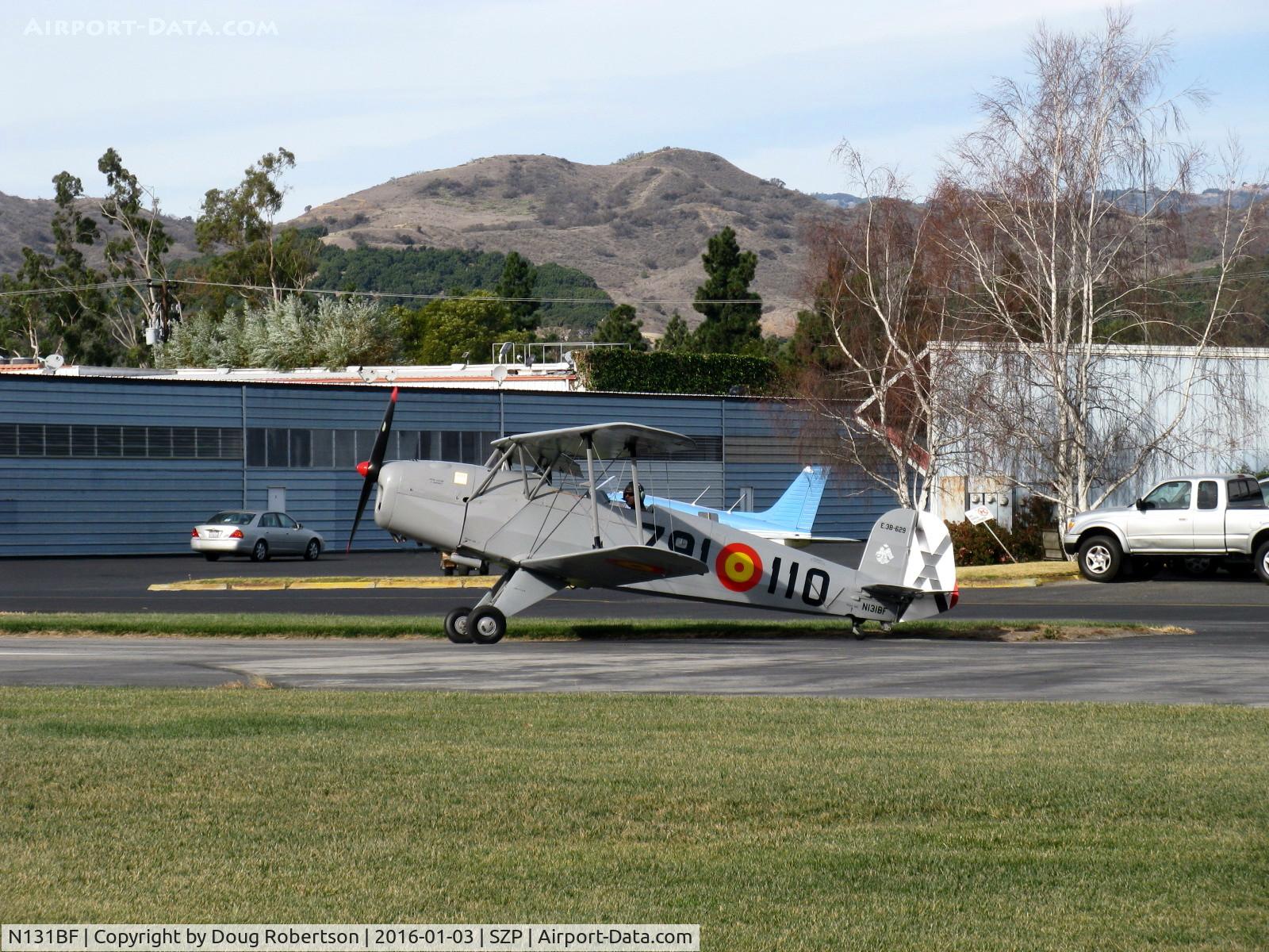 N131BF, 1963 CASA 1-131 Jungmann C/N E3B-629, 1963 C.A.S.A. 1.131 BUCKER JUNGMANN, E.N.M.A. GIV series, taking the active- Rwy 04