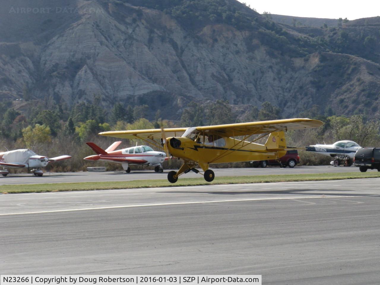 N23266, 1939 Piper J3C-65 Cub Cub C/N 3113, 1939 Piper J3C-65 CUB, Continental A&C65 65 Hp, landing roll Rwy 04