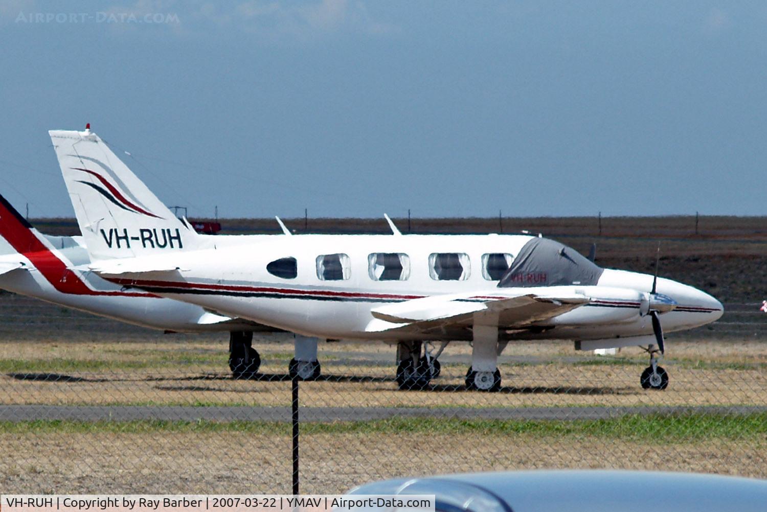 VH-RUH, 1977 Piper PA-31-350 Chieftain C/N 31-7752064, Piper PA-31-350 Navajo Chieftain [31-7752064] Avalon~VH 22/03/2007. Slight bit of heat haze.