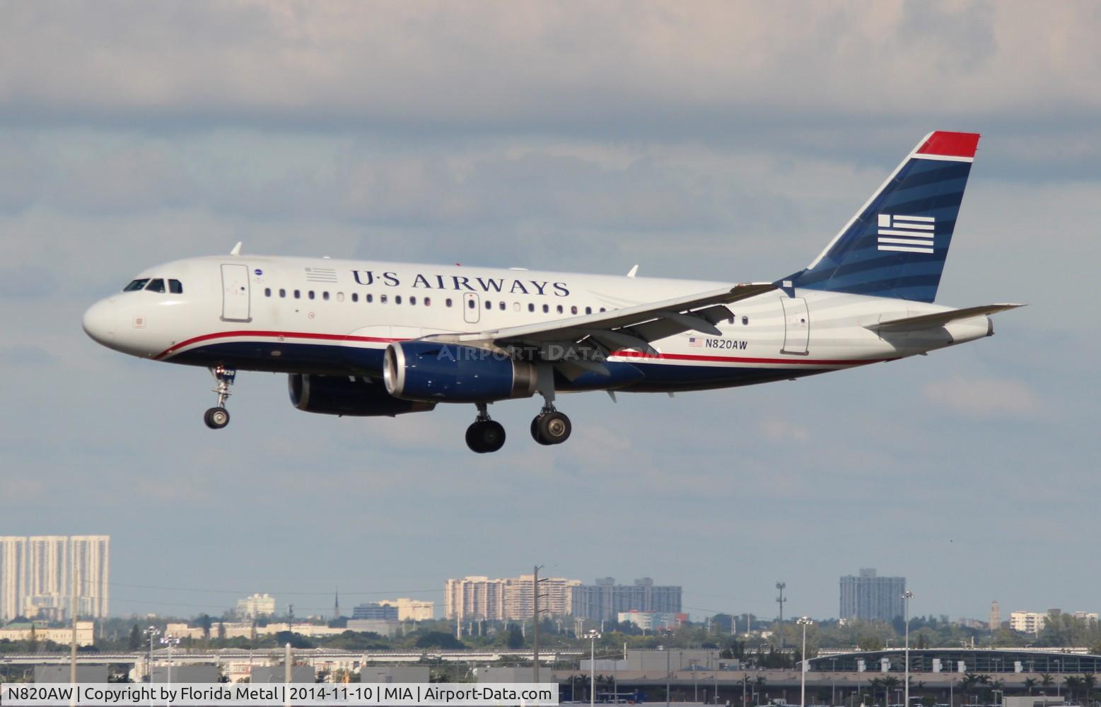 N820AW, 2000 Airbus A319-132 C/N 1397, USAirways