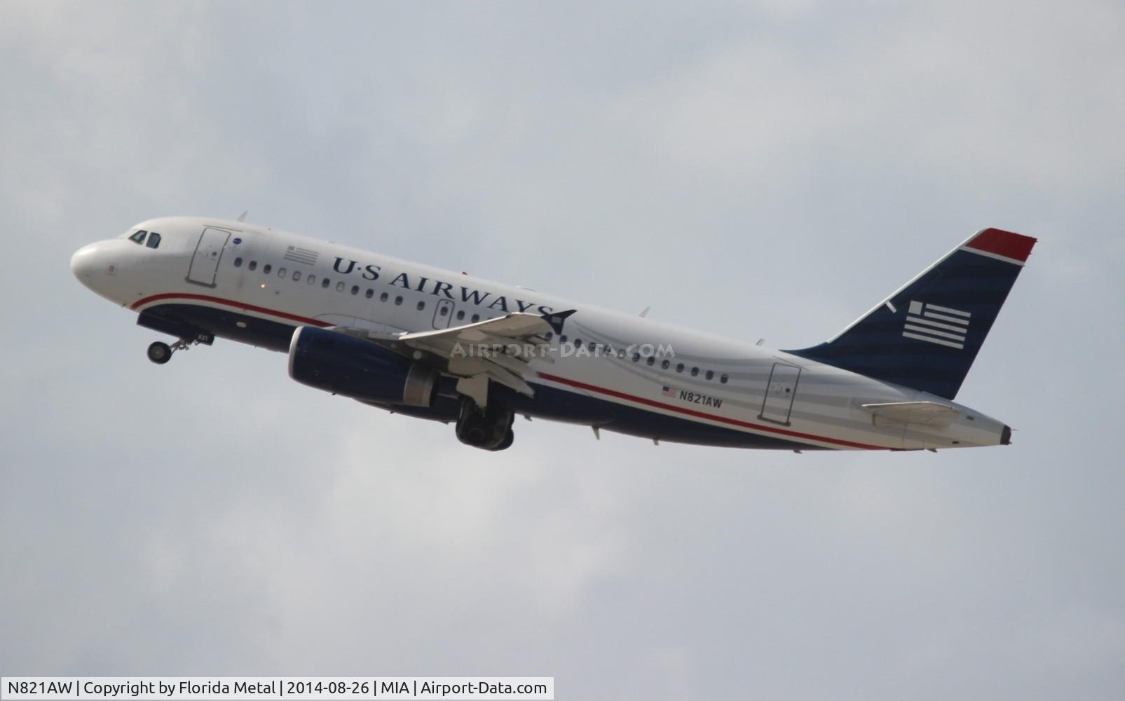 N821AW, 2000 Airbus A319-132 C/N 1406, US Airways