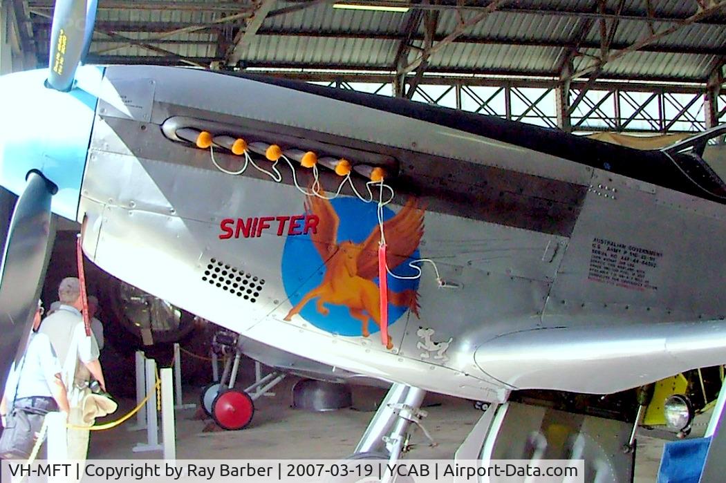 VH-MFT, 1947 Commonwealth CA-18 Mustang 21 C/N 1435, Commonwealth CA-18 Mustang Mk.21 [1435] Caboolture~VH 19/03/2007. Close up of the artwork