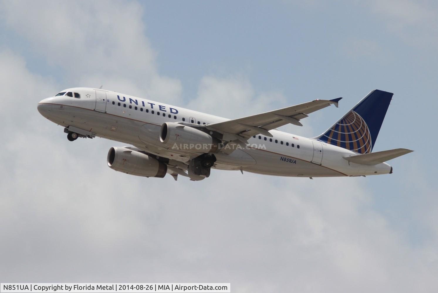 N851UA, 2002 Airbus A319-131 C/N 1664, United